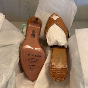 AQUAZZURA  Alex Rivière 85 Croc-embossed Leather Mules size 35/5 (photos coming)